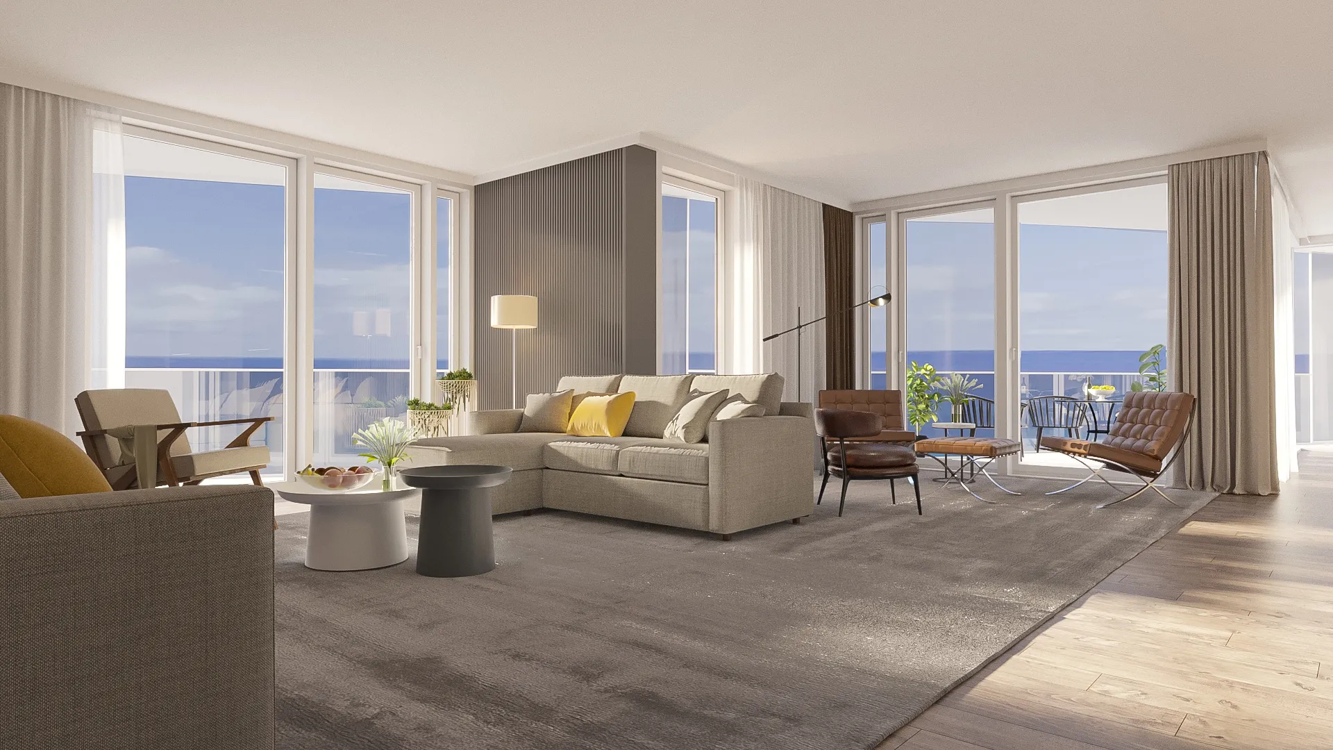 A residence living room with Gulf views