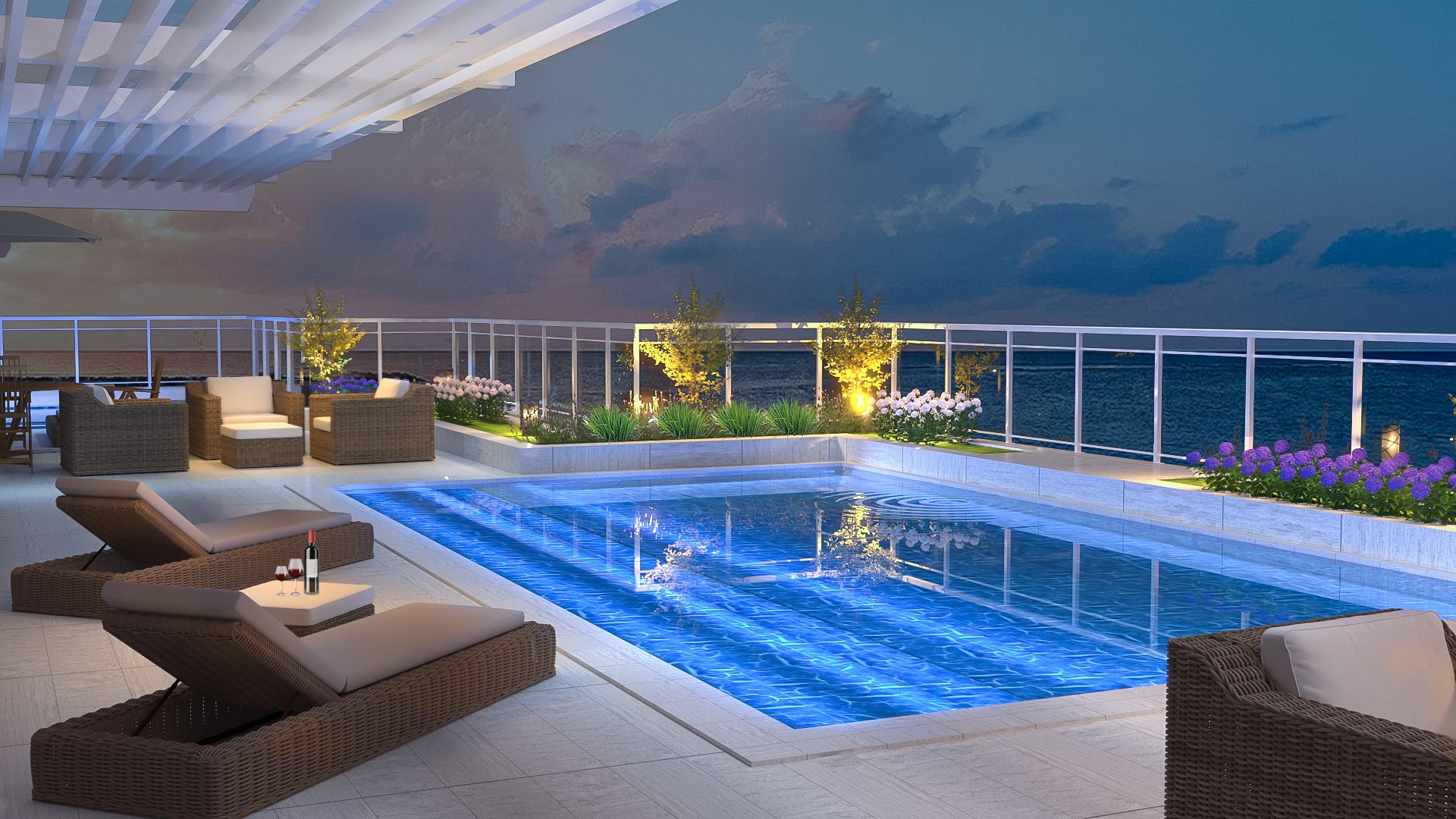 Penthouse-level swimming pool